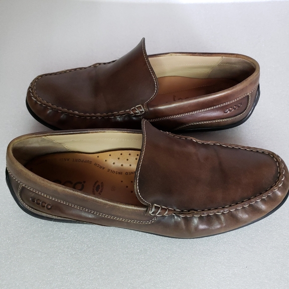 Ecco Leather Driving Macossin Loafters - Picture 6 of 8